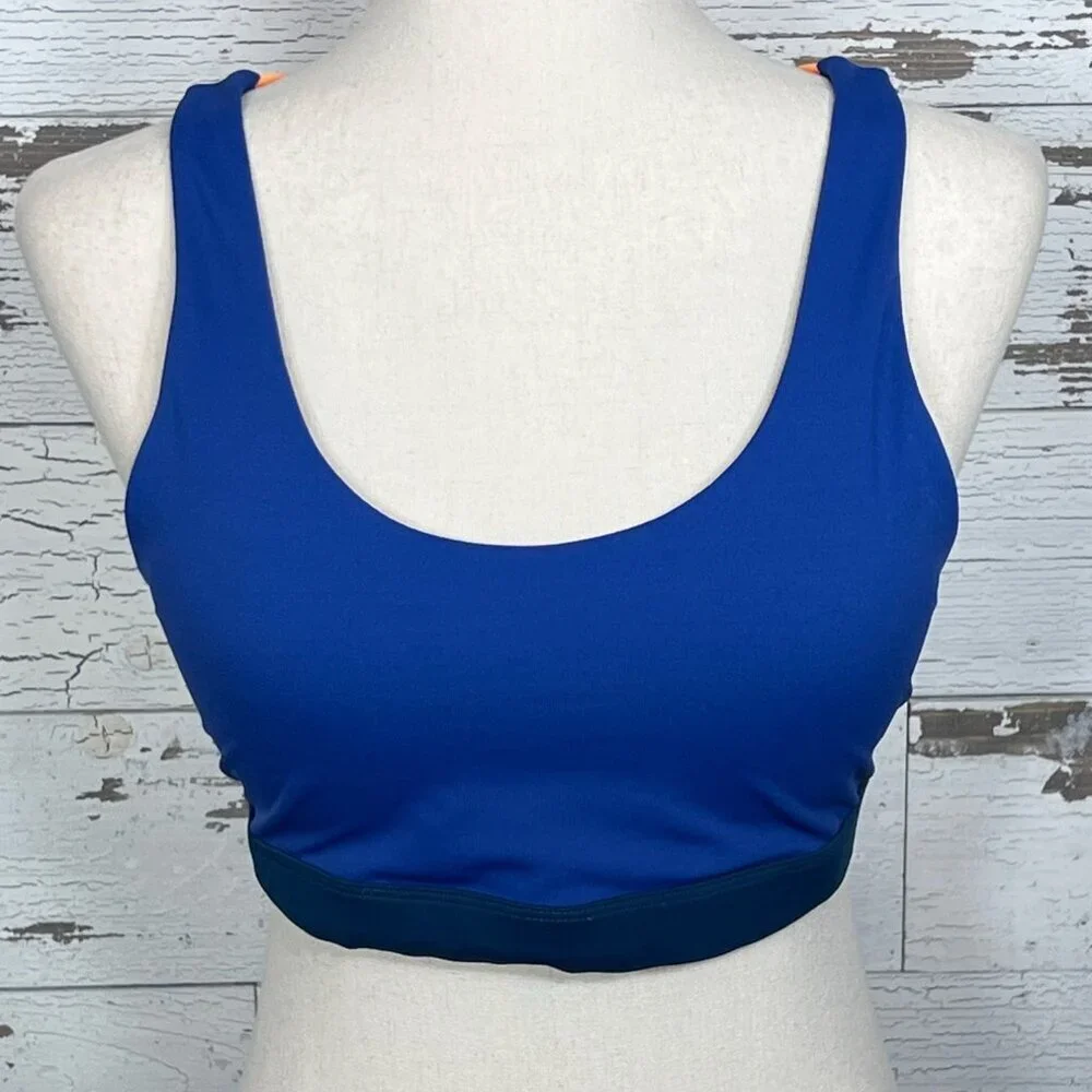 ZYIA Light N Tight Strappy Padded Sports Bra Blue Sz XL NWOT